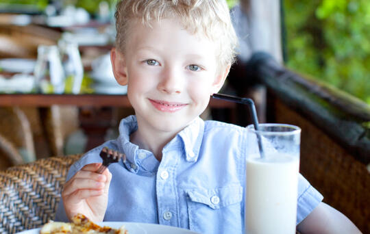 Child eating breakfast