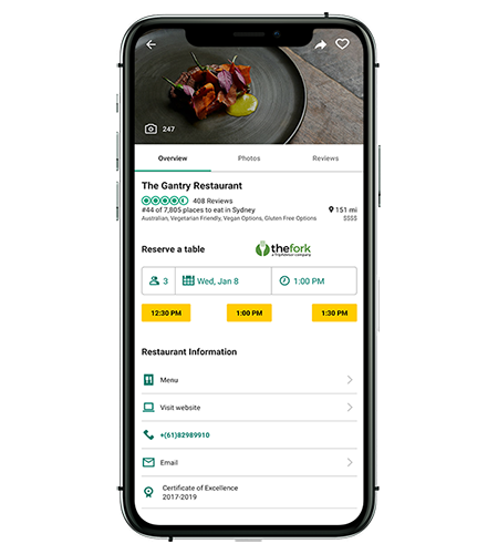 Página do restaurante no Tripadvisor